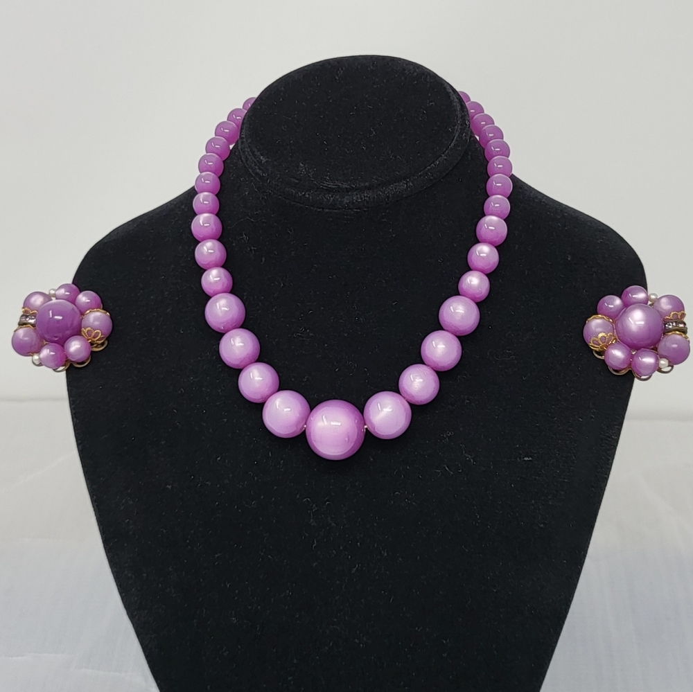 Vintage Moonglow Necklace and Earring Set